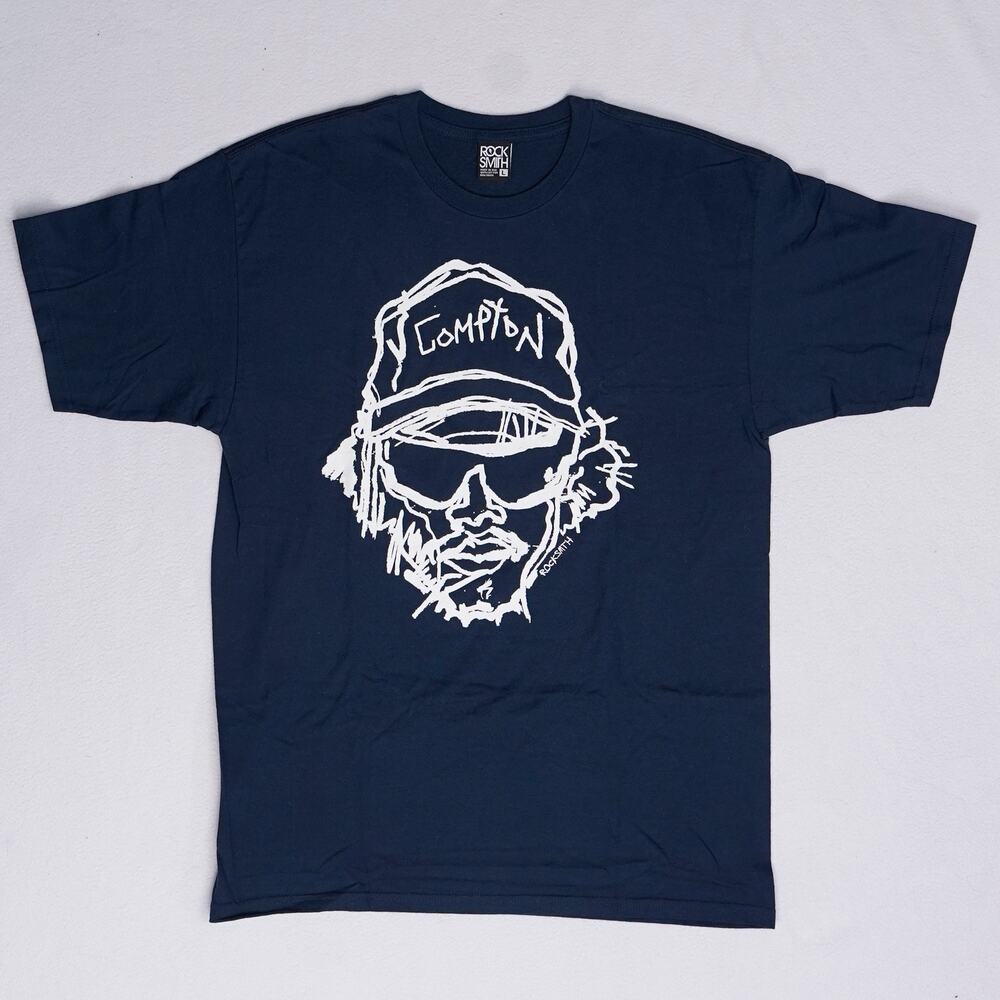 Rocksmith Eazy-E Compton Tee Mens L Navy NWA Hip Hop Rap Graphic NWOT USA